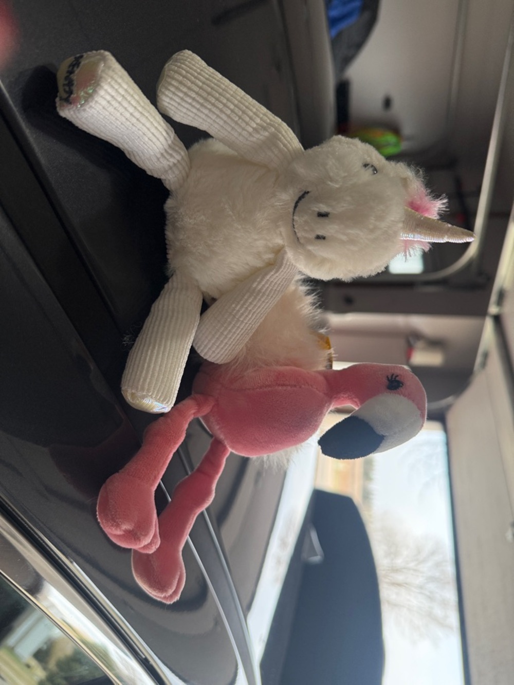 Scentsy Buddy Pink Flamingo Plush and white unicorn lot